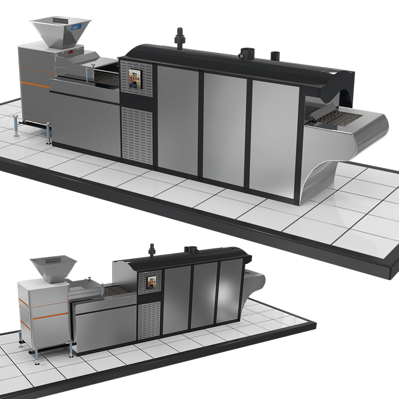 دستگاه ریزشی اتوماتیک خمیر نان با فر تونلی حرارت غیر مستقیم