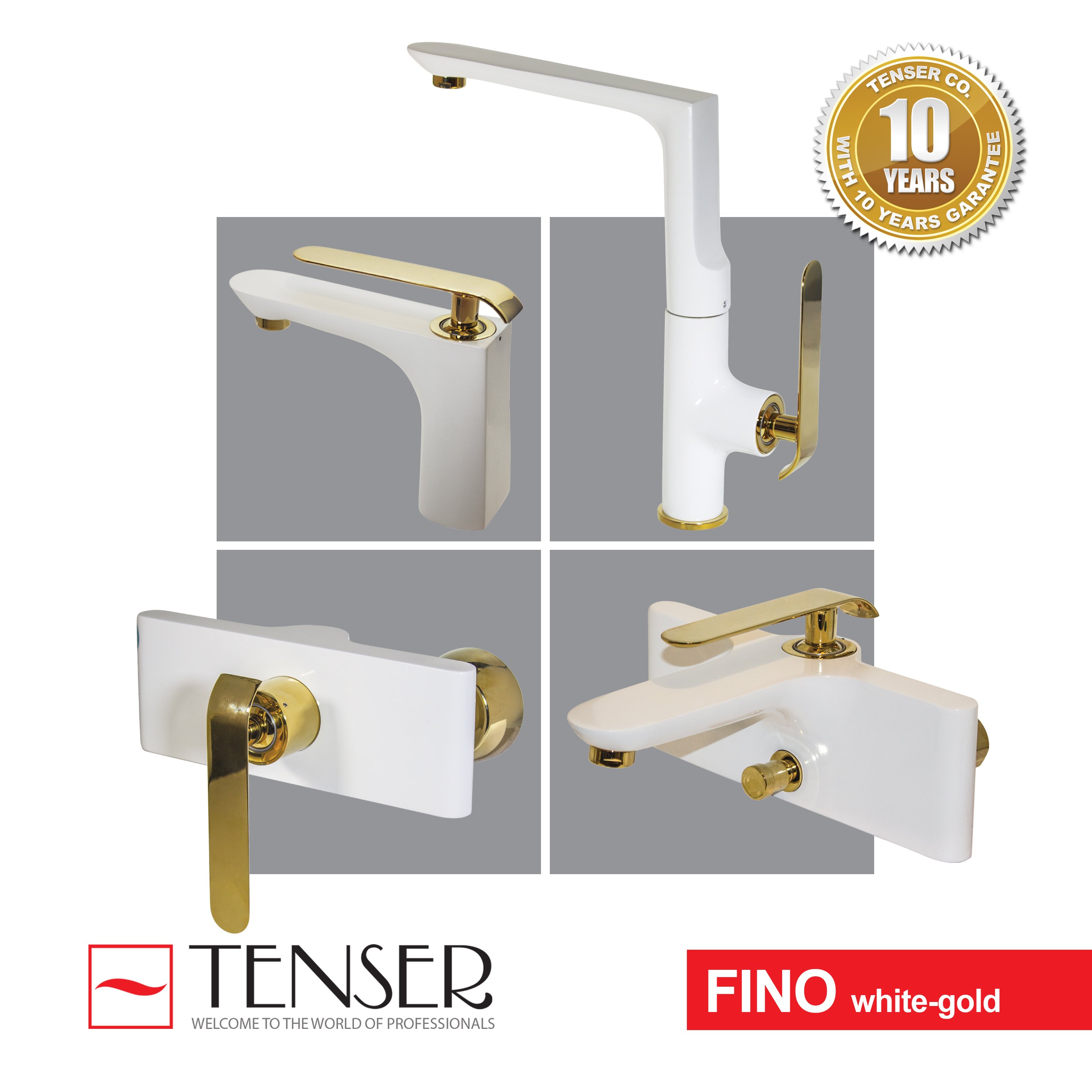 White and Gold Tinosar Modelo Valves