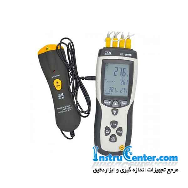 ترمومتر تماسی 4 کاناله همراه با دماسنج لیزری CEM DT-8891E