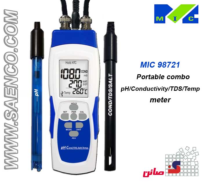 مولتی متر و کیفیت سنج آب ph/conductivity/tds/salt /temp مدل 98721 ساخت کمپانی MIC تایوان