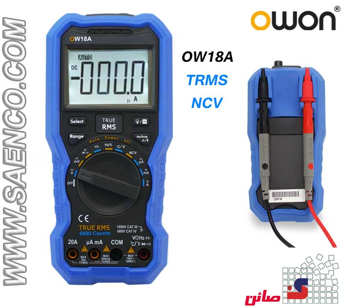 مولتی متر دیجیتال دستی NCV مدل OW18A ساخت کمپانی OWON هنگ کنگ