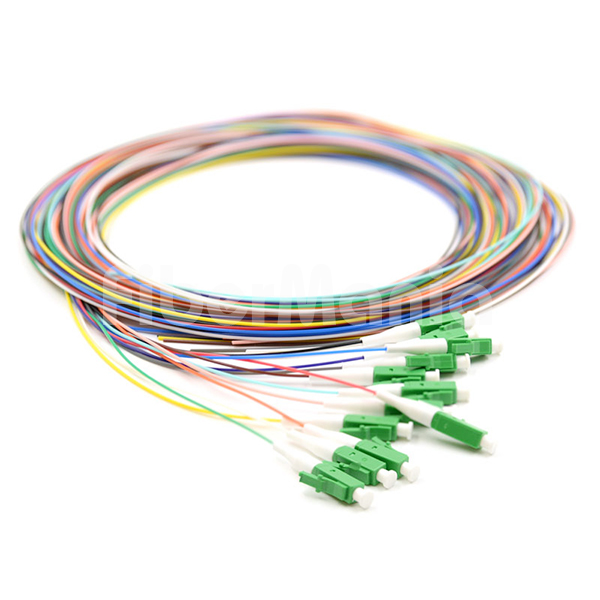 12 Fibers LC/APC 9/125 Single Mode Fiber Optic Pigtail – Unjacketed