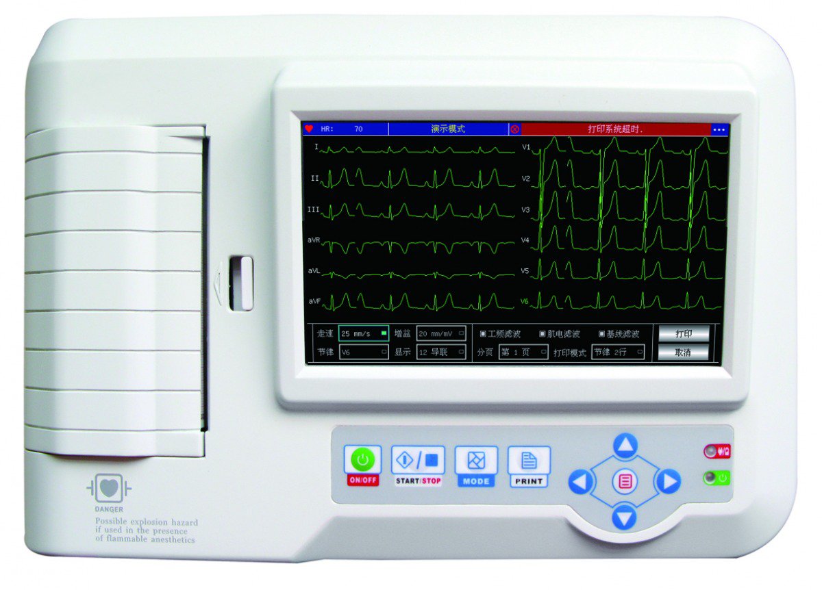 دستگاه نوار قلب 6 کاناله ECG600