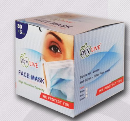 ماسک سه لایه کشدار OxyLive در پک سه عددی