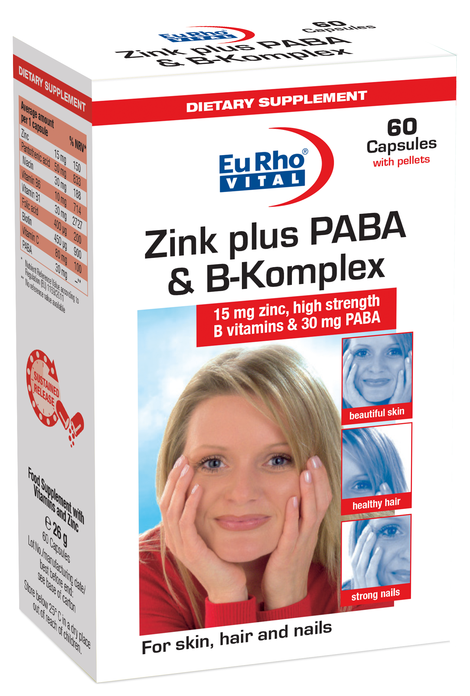 کپسول زینک پلاس پابا / Zinc plus PABA & B-Komplex