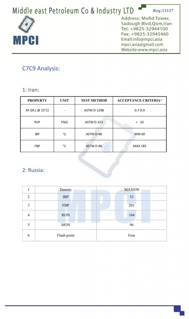 هیدروکربن C7-C9