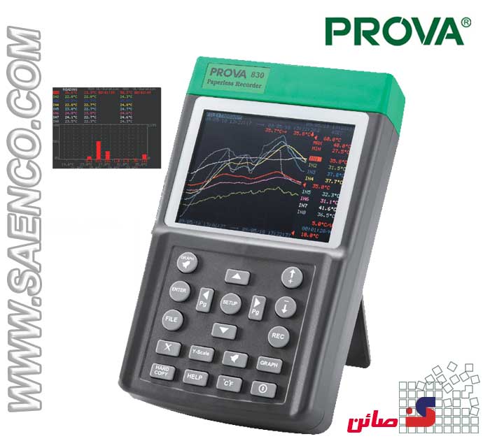 دیتالاگر 8 کاناله دما مدل prova 830 با LCD رنگی