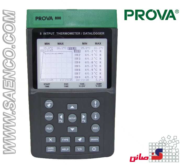 ثبات 8 كاناله دما مدل PROVA-800 ساخت کمپانی TESتایوان