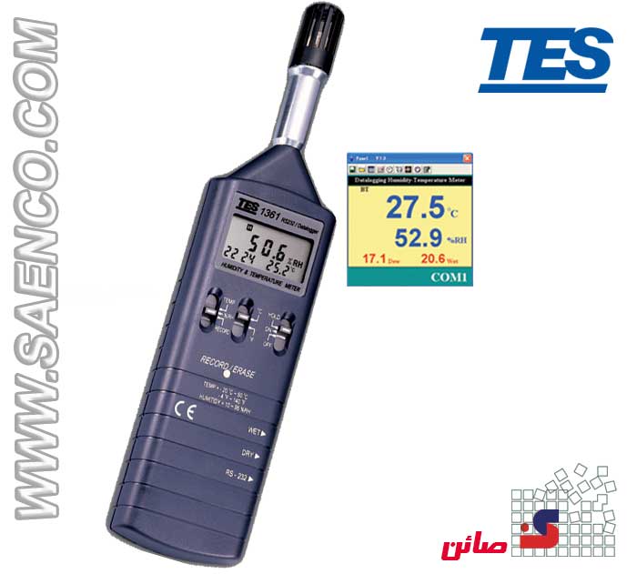 فروش ترمورطوبت سنج دیتالاگر مدل TES-1361A ساخت کمپانیTES تایوان