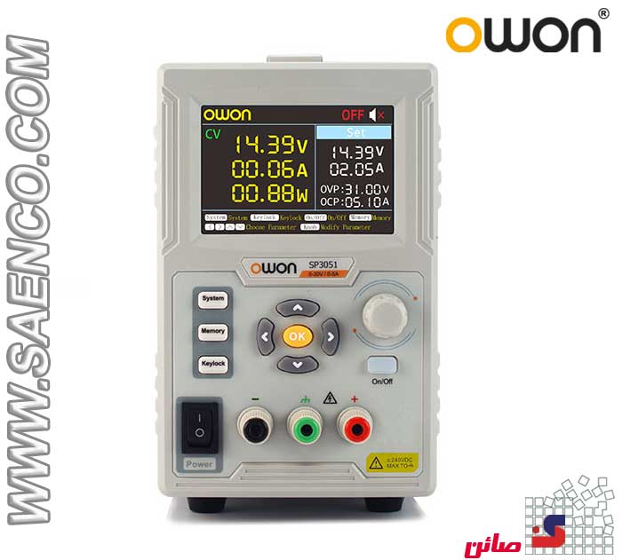 پاورساپلای متغیر خطی تک کانال30V/5A مدل SP3051 ساخت OWON