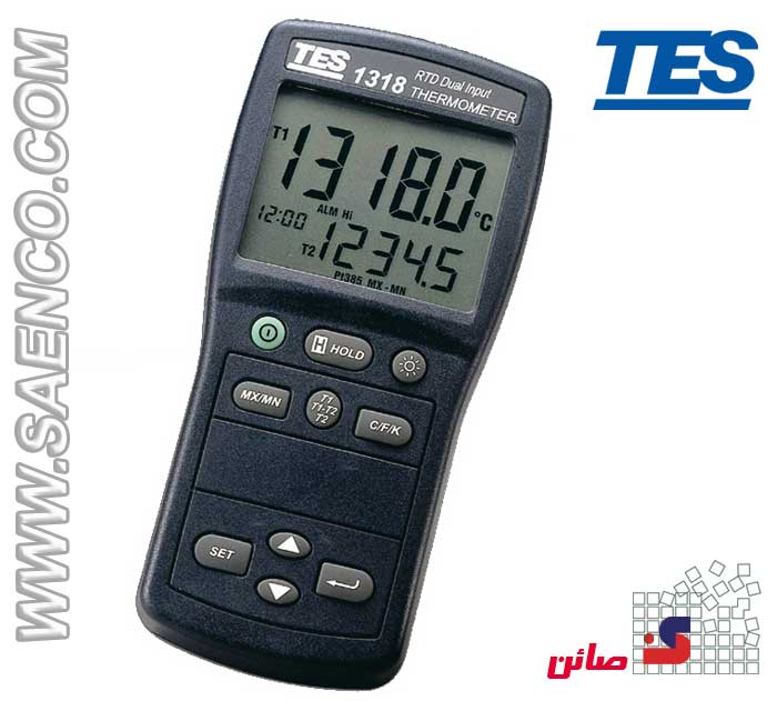 ترمومتر مقاومتی pt100 دو کاناله RTD مدل TES-1318 