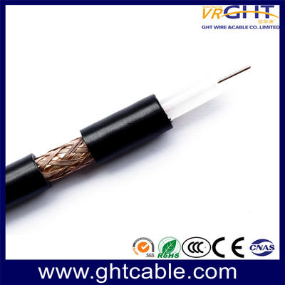 Black PVC Coaxial Cable RG6 (CE RoHS CCC ISO9001)
