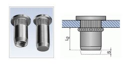 مهره پرچی لبه دار شیار دار