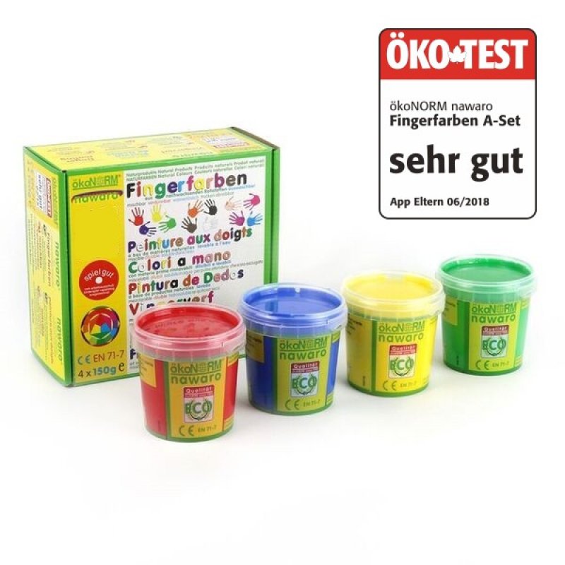 finger.paints.nawaro,4-color.set.A-red,yellow,green,blue-ÖKO-TEST.very.good