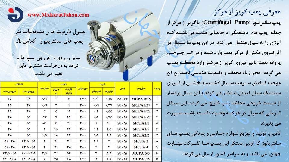 درباره انواع پمپ های سانتریفیوژ